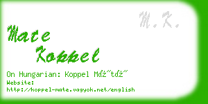 mate koppel business card